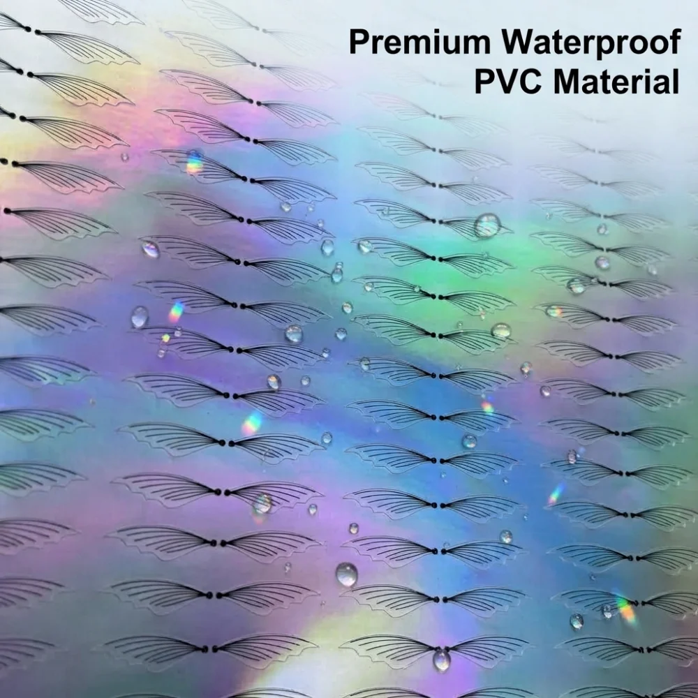 2CM Holographic Fishing Lure Pectoral Fin Stickers Waterproof PVC Self Adhesive Laser Color Lure Wings Accessories Lures Making