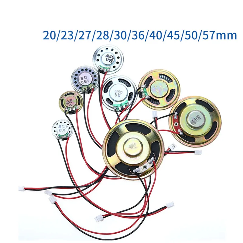 10 stücke 20/28/30/36/40mm lautsprecher draht 8 Ω 0,5 w/1w/2w ultra-dünne lautsprecher mit kabel