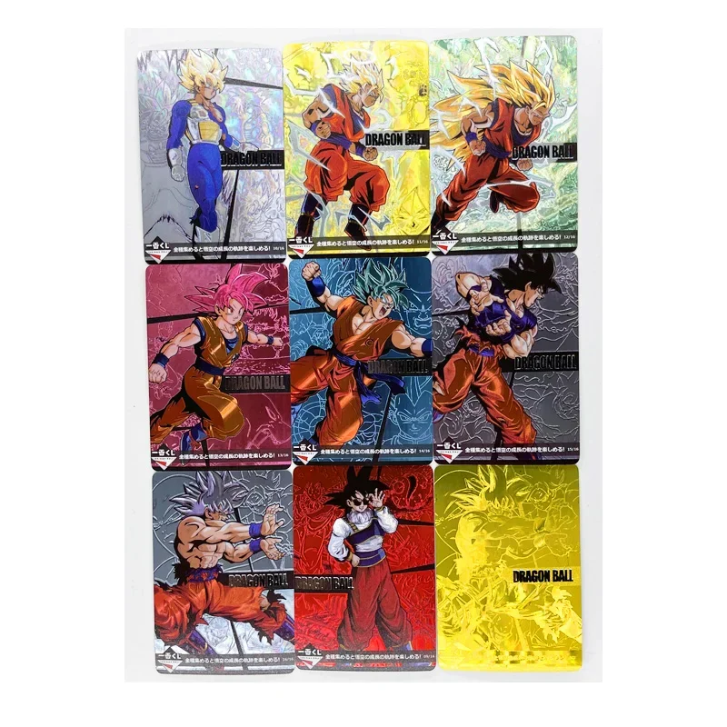 9pcs/set Dragon Ball GT No.2 Super Saiyan Heroes Battle Card Ultra Instinct Growth History of Wukong Goku Game Collection Cards