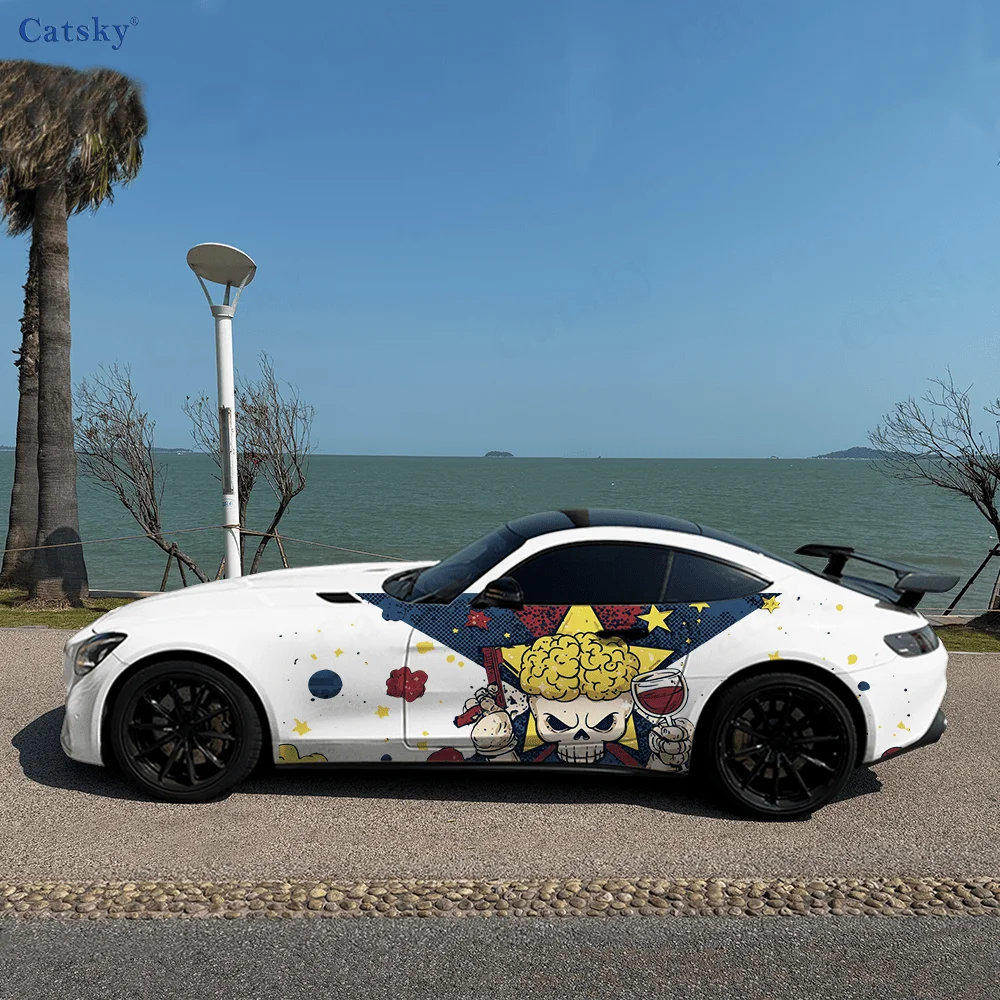 الهيكل العظمي ستار كلاش سيارة الفينيل يلتف ملصق مائي ذاتي اللصق PVC مناسبة للشاحنات SUV الديكور اكسسوارات السيارات هدية