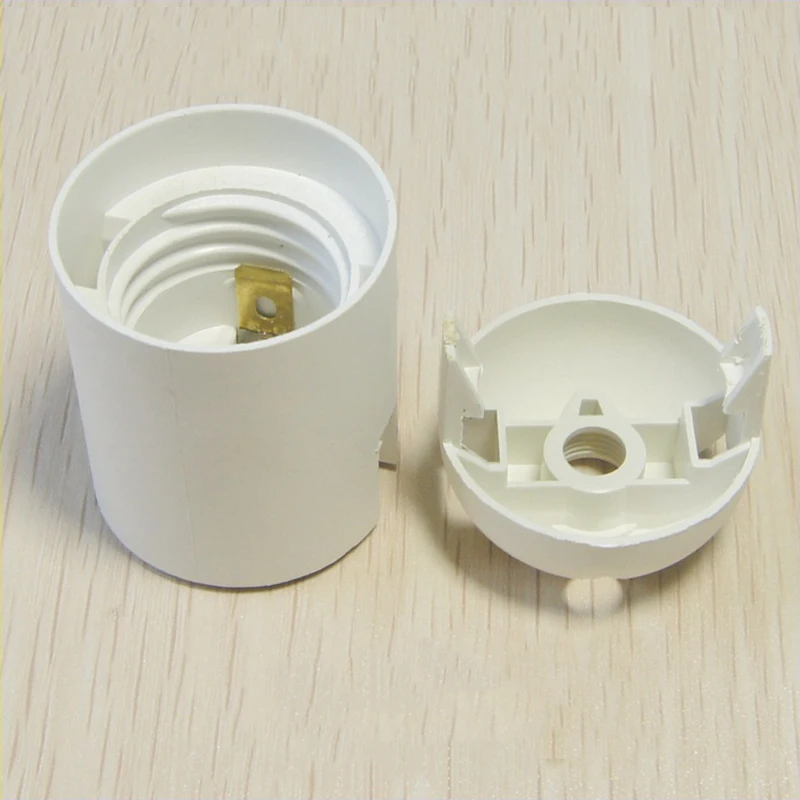 10 unidades/lote e27 led suporte de lâmpada de plástico e27 edison parafuso suporte de soquete de lâmpada diy e27 base de soquete acessórios de