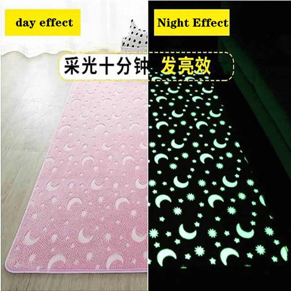 

Fluffy Silky Carpets for Living Room Bedroom Area Rug Shaggy Glow at Night Modern Home Decor Carpet Long Plush Children Play Mat