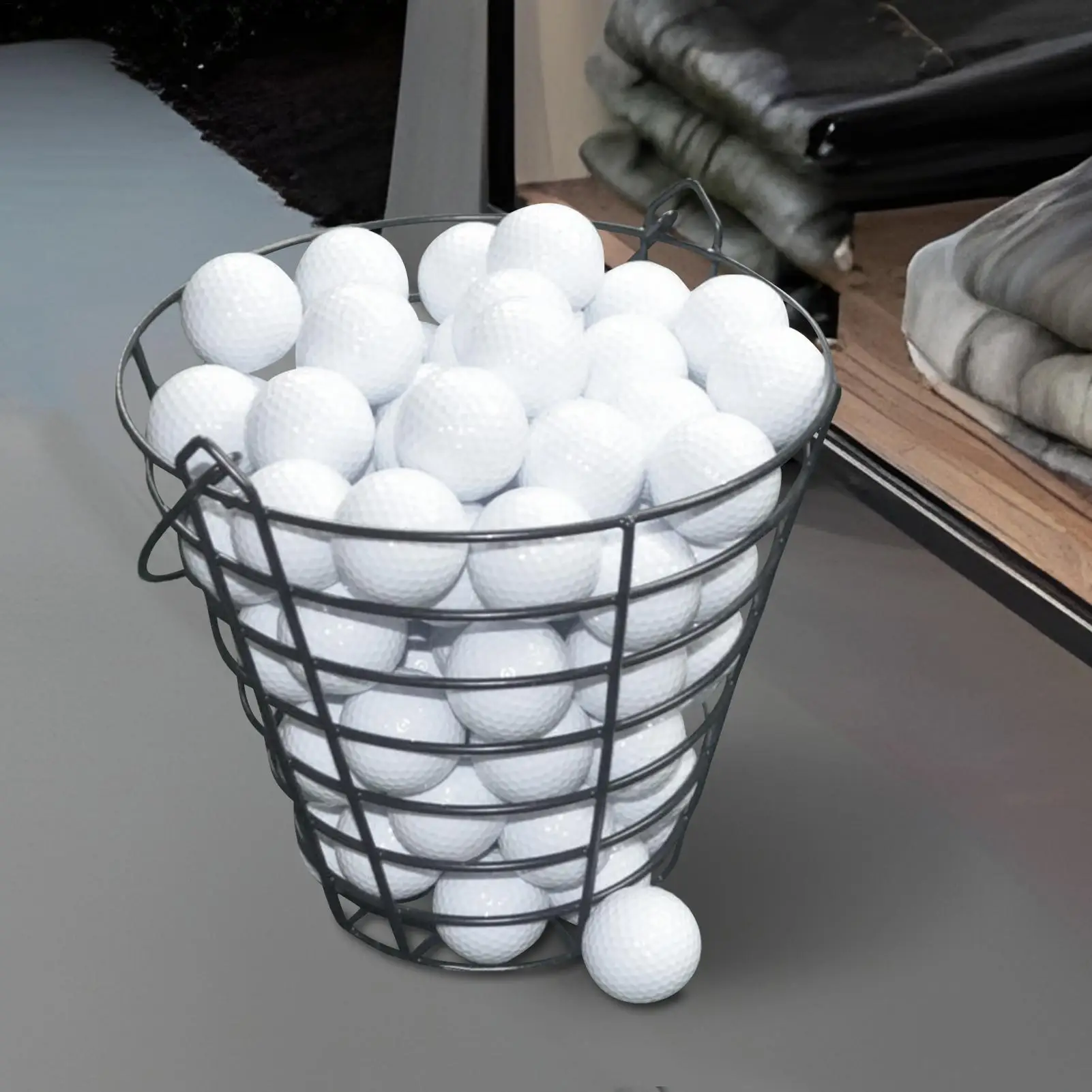 متجر سلة كرة الجولف 100 كرة جولف، حاوية سلكية، منظم سعة كبيرة للمنزل، نطاق القيادة الرياضي