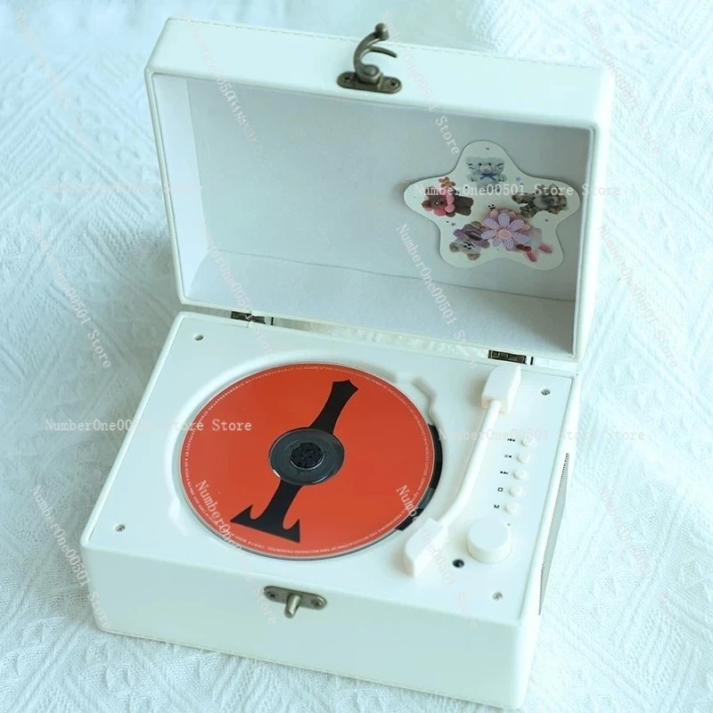 

Retro CD Player Bluetooth Speaker Music Album Player CD Birthday Gift Audio