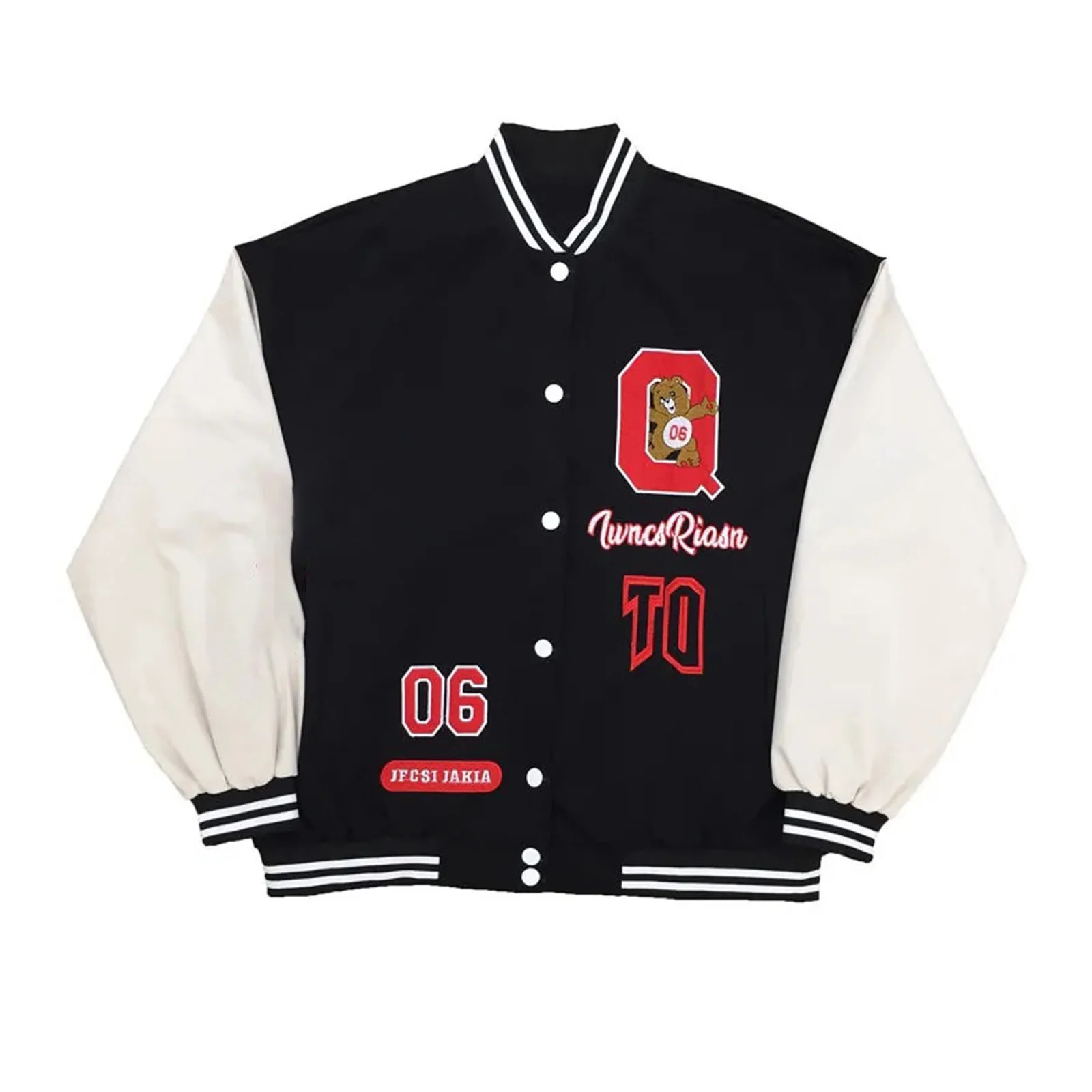 

Gothic Oversized Coats 2022 Winter Vintage Bear Letters Baseball Jacket Coat Harajuku Korean Style Loose Outerwear Jackets Coats