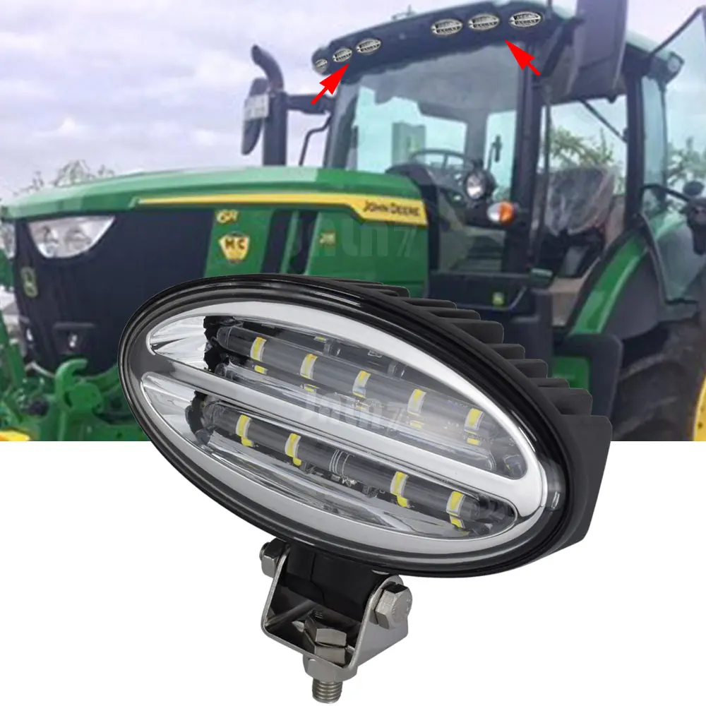 JALN7 LED Light Tractor Oval 6.7 Inch for John Deere 45W Work Versatile Buhler Massey Ferguson Case IH Combines Cotton Picker