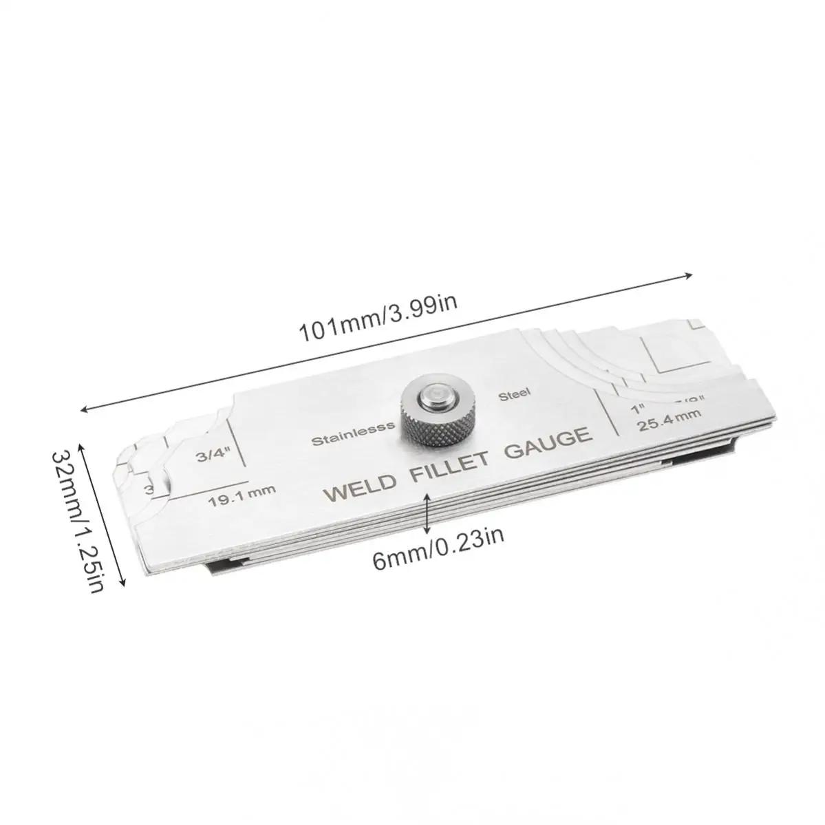 7 Pieces Fillet Welding Inspection Gauge Set Rule Gauge Cam Type  Weld Gauges Weld Fillet Gauge for Professional Welders