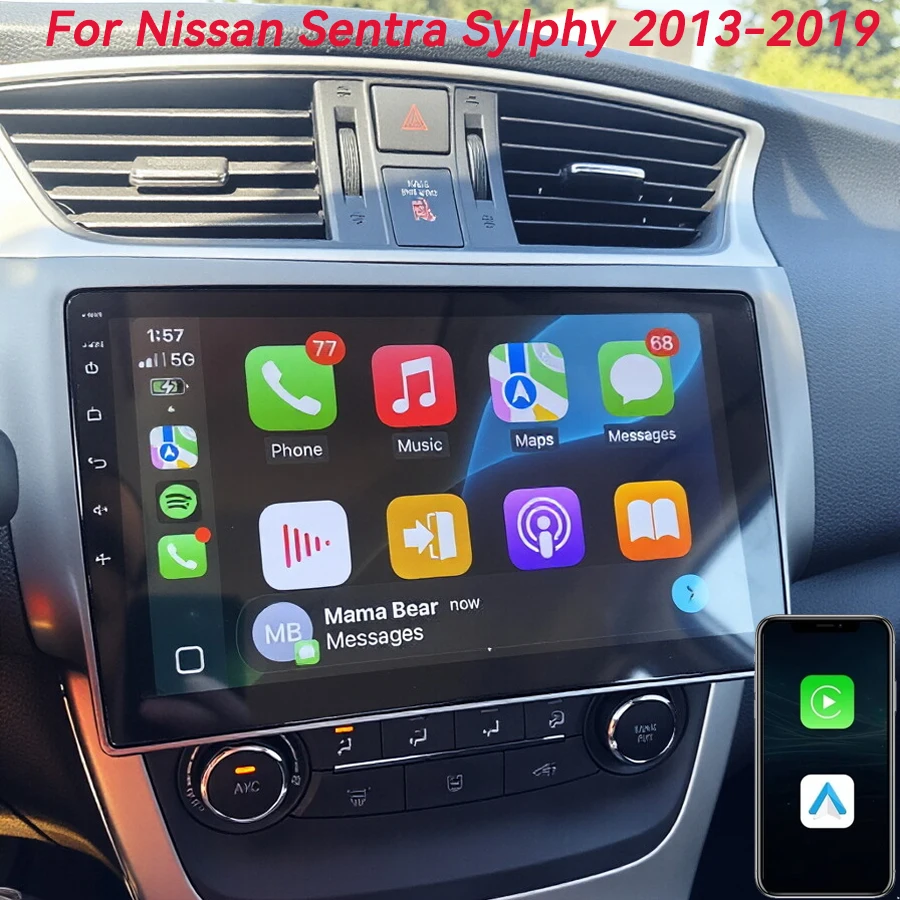 Android 16 Carplay Auto For Nissan Sylphy B17 Sentra 12 2013 2014 2015 2016 2017 2018 Car Radio Multimedia Player BT DSP Stereo