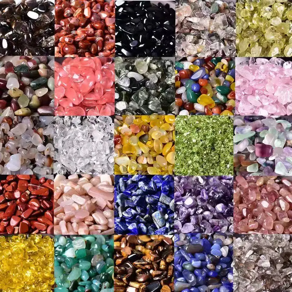 3-5mm Natural Polished Agate Crystal Chips Healing Mineral Gravel Cleansing Stones for Fish Tank Succulent Pot Handmade DIY Supp
