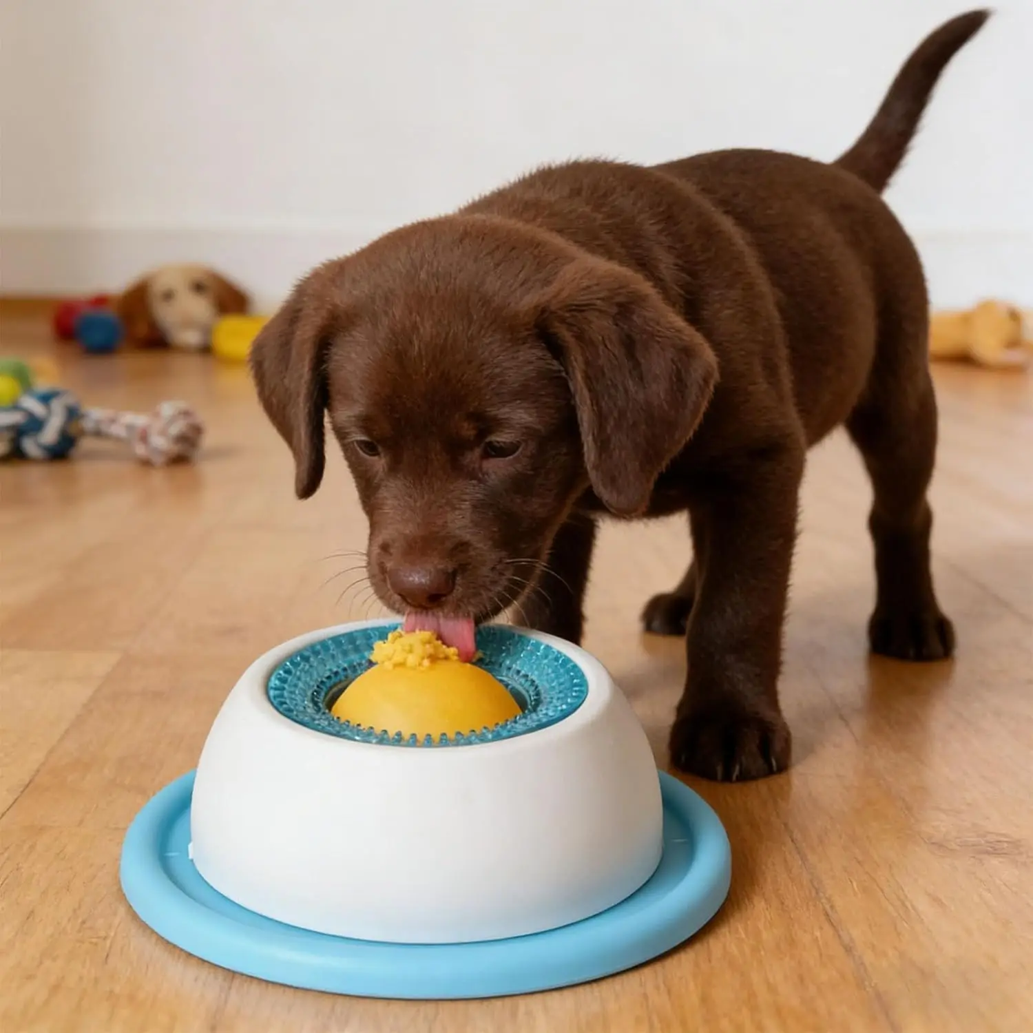 Comedero Lento para Perros y Gatos, Tazón Antiderrames para Snacks, Juguete Interactivo, Tapete para Lamer, Promueve la Salud Dental ﻿
