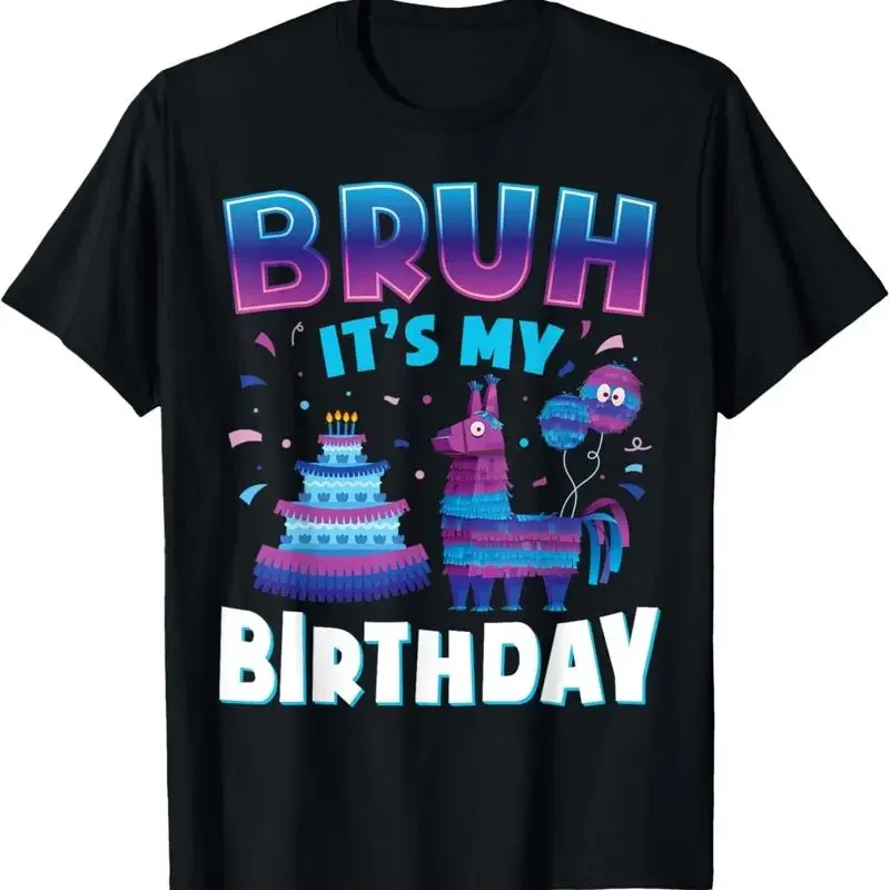 Bruh Its My Birthday Llama Pinata Kids Boys Girls T Shirt