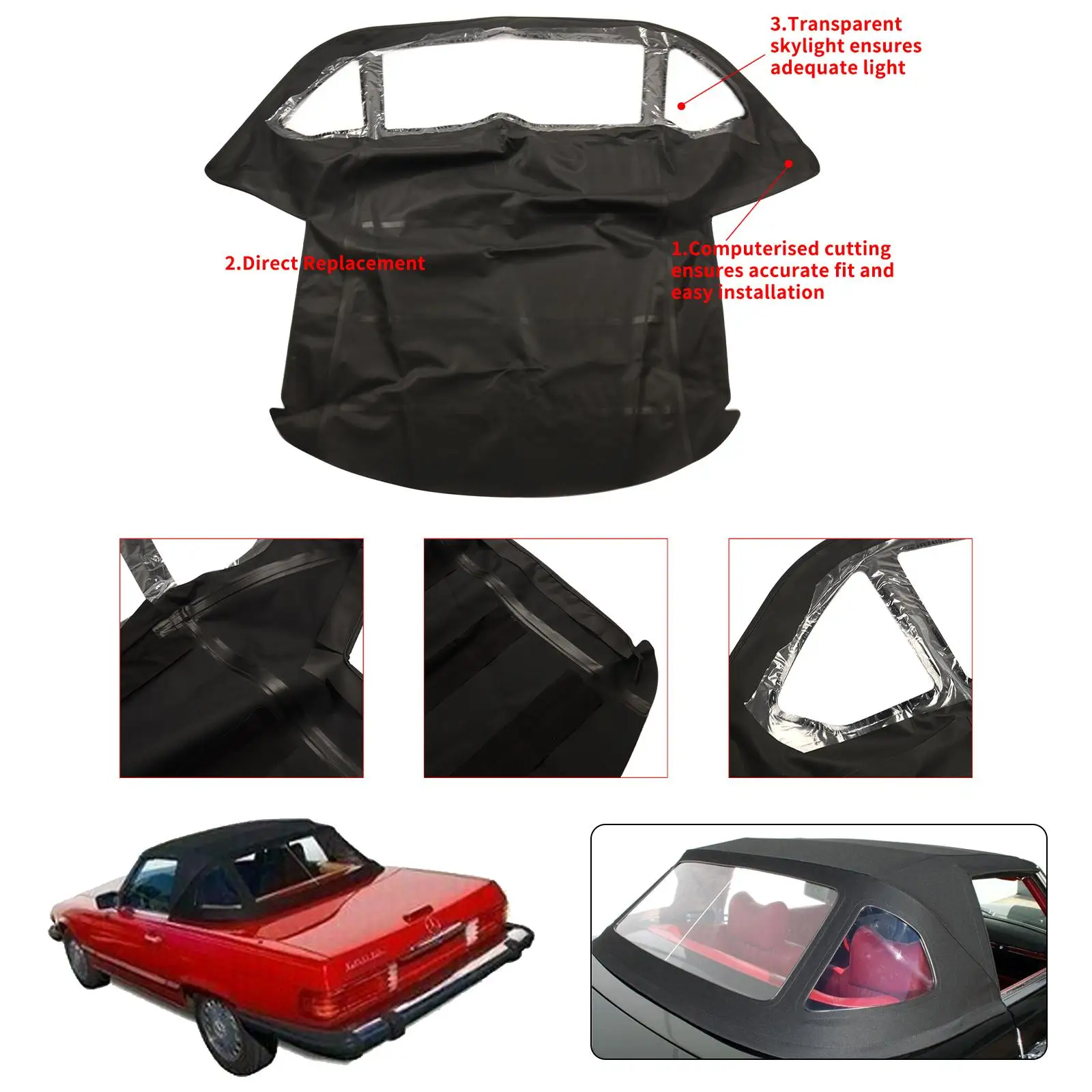 AP02 For Mercedes R107 280SL 560SL 380SL 450SL 2-Door 4.5L 4520CC Soft Top 1972-1989