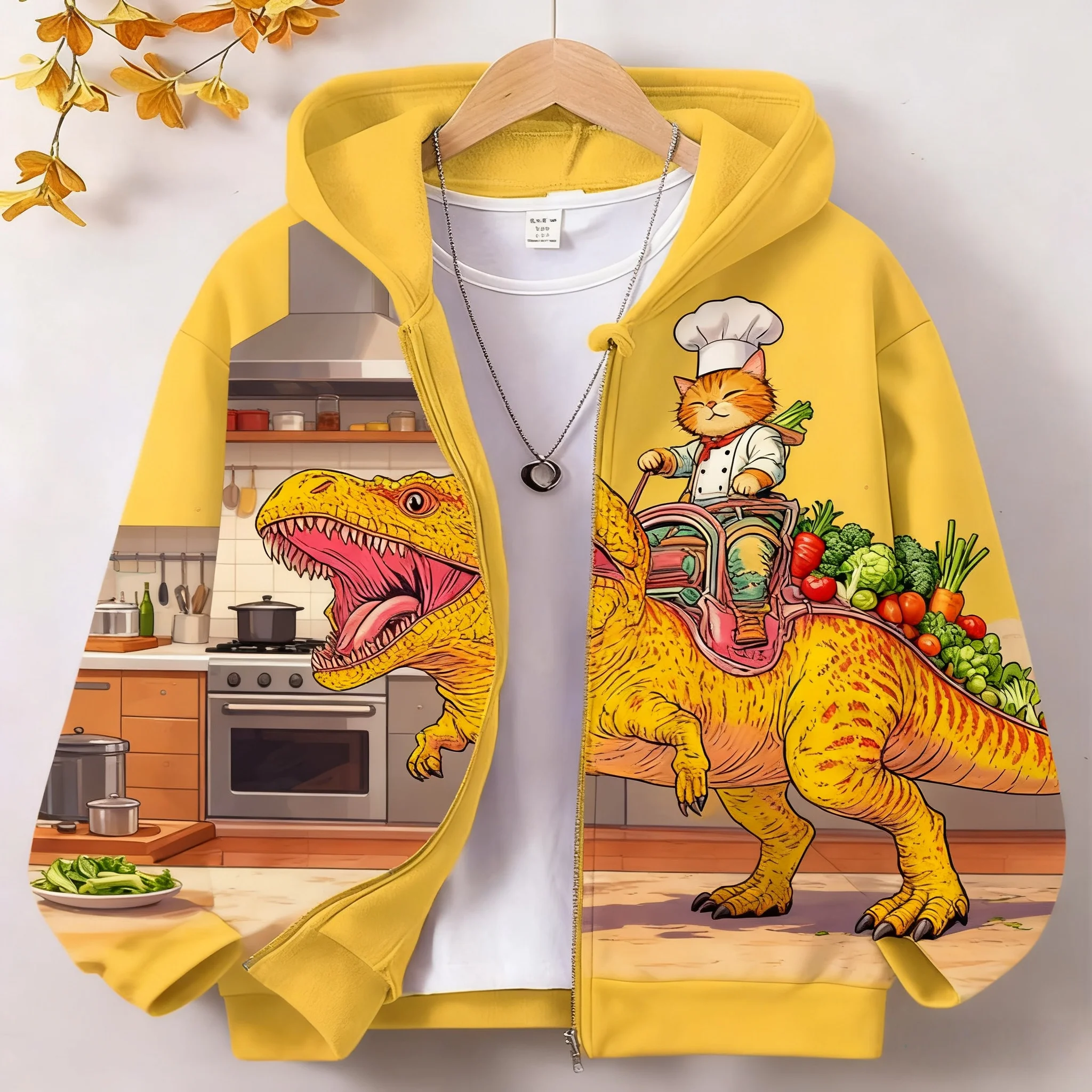 2026 dinossauro gato impressão 3d hoodie das mulheres dos homens moda zip up hoodies masculino jaqueta animal agasalho com zíper roupas engraçado suor