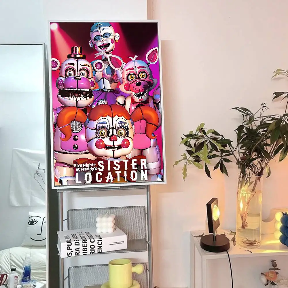 ألعاب إثارة F-Freddys خمس ليال ملصقات عتيقة ورق أبيض لاصق يطبع ملصقات عمل فني ملصقات جدار #5