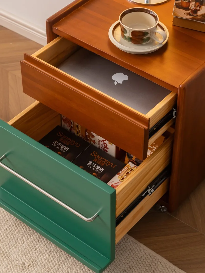 table contrasting color storage small side cabinet color matching double-layer storage sofa mobile side cabinet