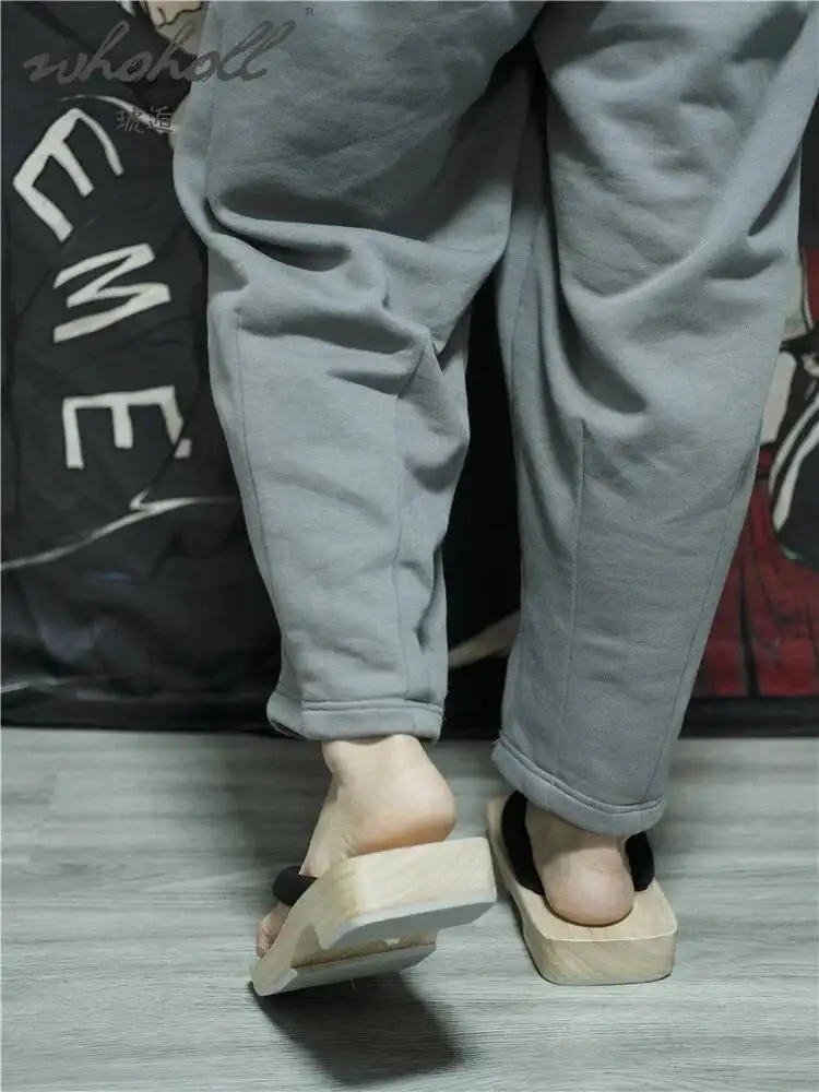 Homem plana flip flops verão homem japonês geta chinelos de madeira masculino tamancos sapatos fundo grosso anime samurai cosplay sapatos