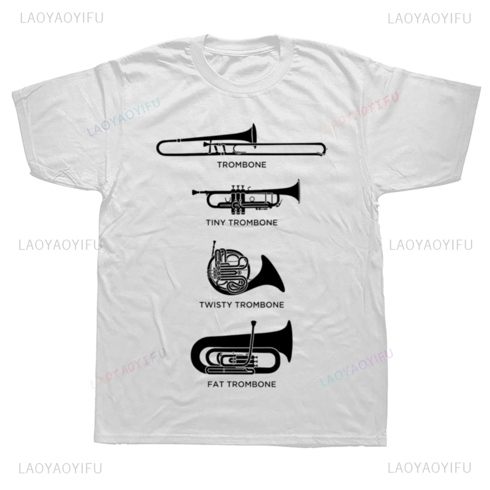 Symphony Music T Shirts Different Types of Trombone Tees Fashion Casual Streetwear Hip-hop Hipster Loose O-neck Hot Sale Tshirt