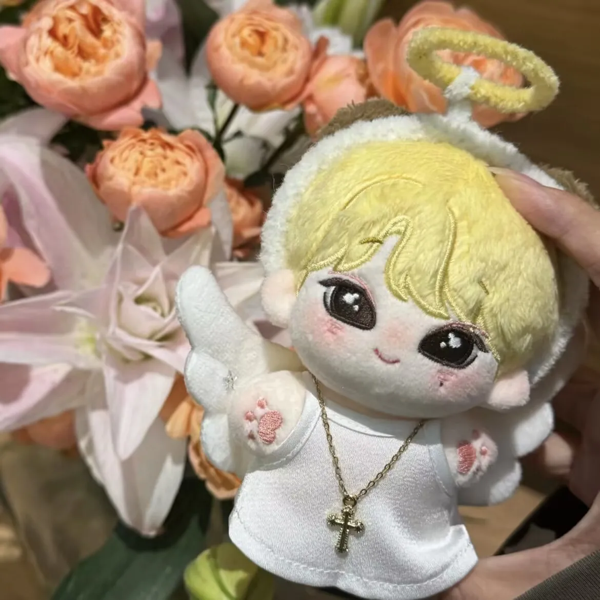 新しい10cm「リトルエンジェル」かわいいアクセサリー服シリーズ綿人形10cmセットスターベビードレス