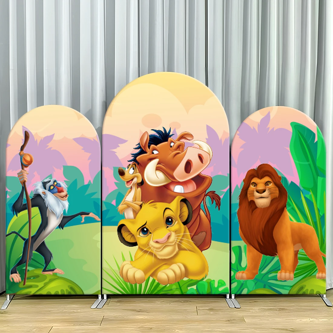 

The Lion King Arch Backdrop Cover Little Simba Forest Boy Birthday Party Decoration Kids Baby Shower Photography Background Wall
