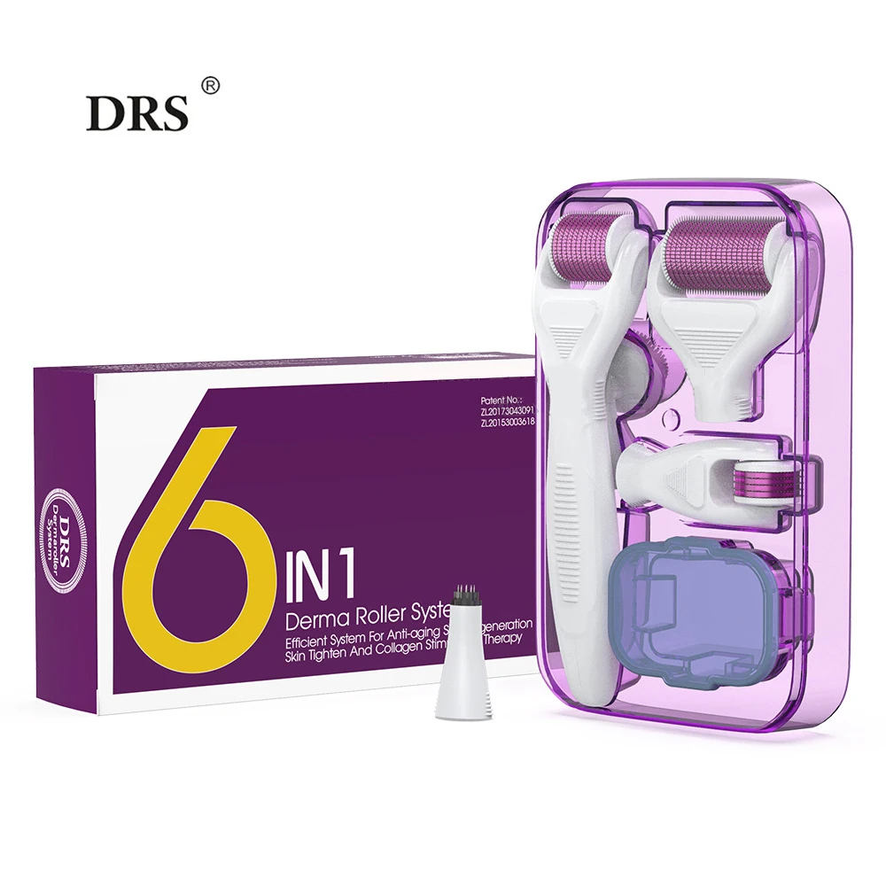 DRS 6 In1 Microneedle Derma Rolling Device Kits 12 / 300 / 720 / 1200 pins Derma Roller Beauty Personal Care With Medical CE