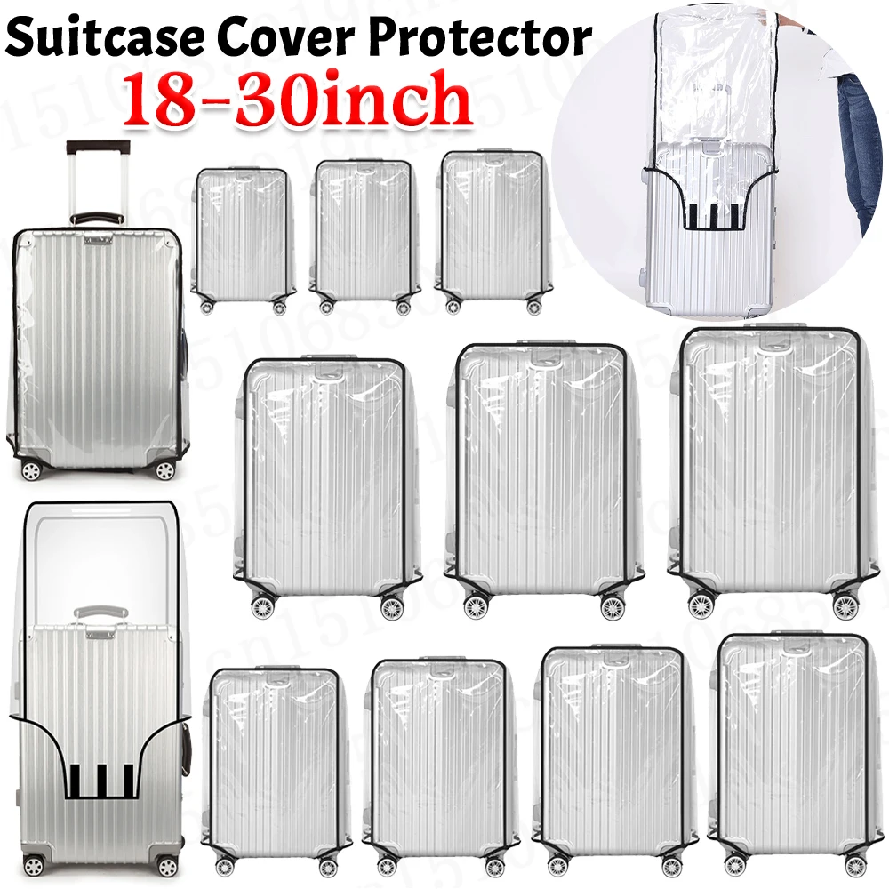 18-30inch Luggage Cover PVC Travel Luggage Protector Waterproof Protective Suitcase Cover Trolley Covers Travel Accessory