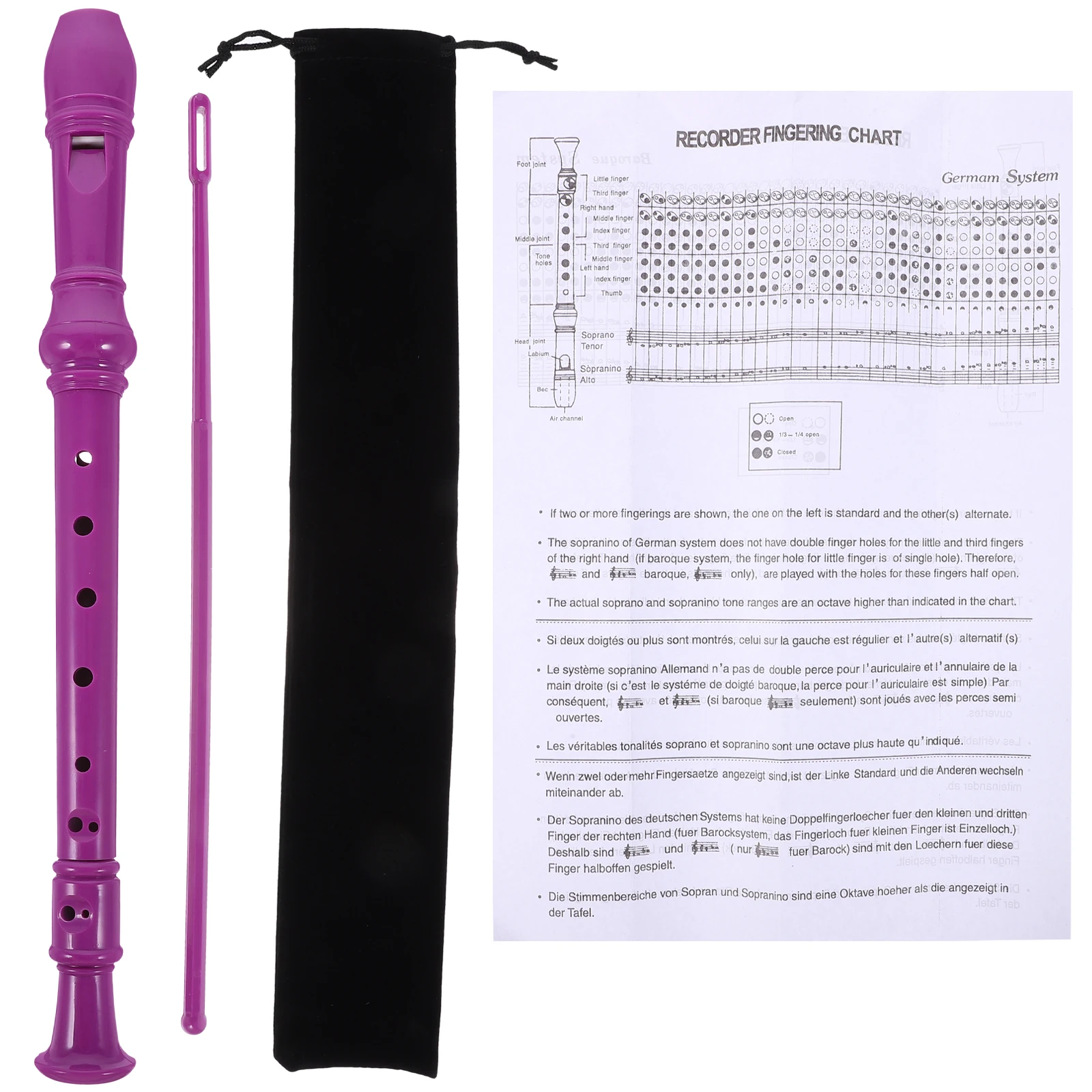 

1 set 1 Set Soprano Hole Instrument Abs Material Clear Sound Beginner Cleaning Rod Storage Bag Musical Small Clarinet 8 Holes