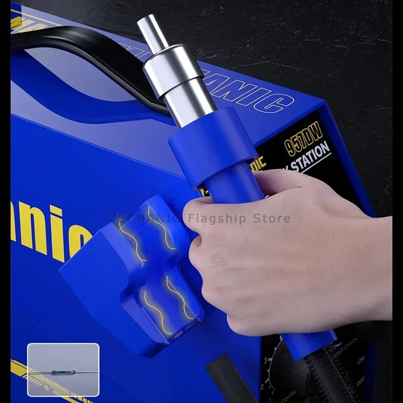 Паяльная станция MECHANIC 957DW Станция для распайки Двухвировая паяльная станция горячего воздуха Быстрый нагрев для основной платы Оловянный припой