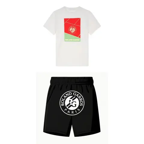 트렌드 롤랑 가로스 프렌치 오픈 반팔 티셔츠 남녀 공용 순면 2025 봄 여름 신상 스포츠 탑 루즈핏