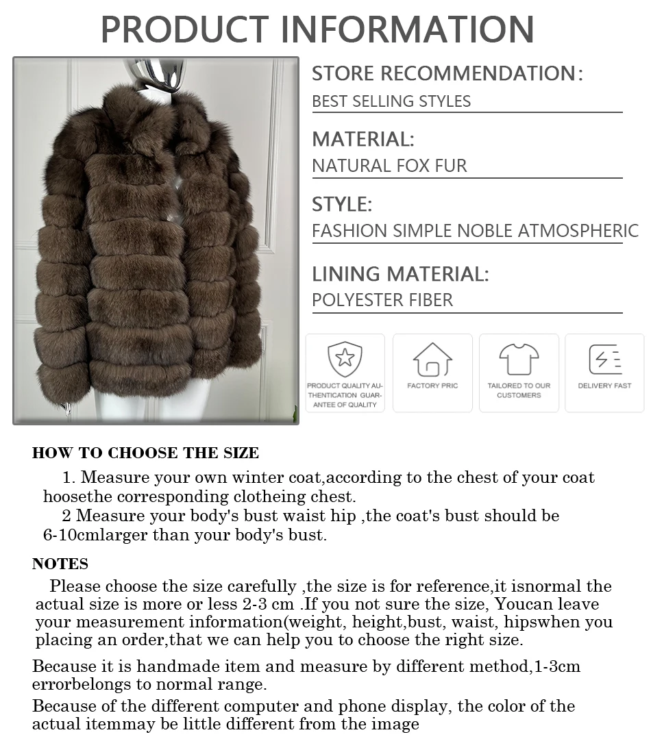 Womens Fur Coats Short Natural Fox Fur Jacket With Lapel Luxury Fur Coat Best Selling Genuine Fox Fur