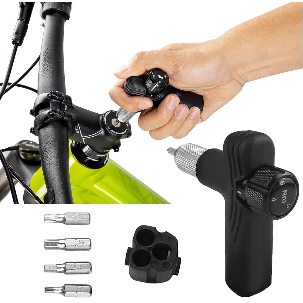 Adjustable Bike Torque Wrench 4/5/6Nm Torque T Wrench Portable Bicycle Maintenance Kit Quality Tool for Road and Mountain Bikes