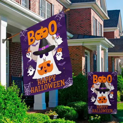 Boo Ghost Halloween Gifts for Halloween Christmas Birthday Friends Garden Flag