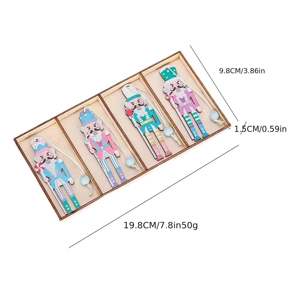 8 قطعة عيد الميلاد كسارة البندق الخشبية الجنود معلقة المعلقات شجرة عيد الميلاد الحلي عيد الميلاد السنة الجديدة لوازم زينة الحفلات