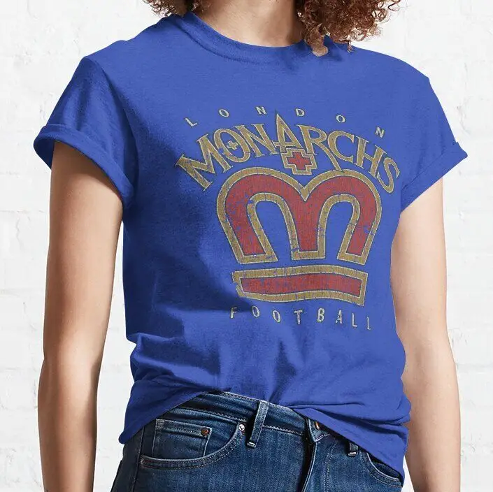 London Monarchs 1991 Classic  Unisex summer T-shirt Cotton fashion couple clothes