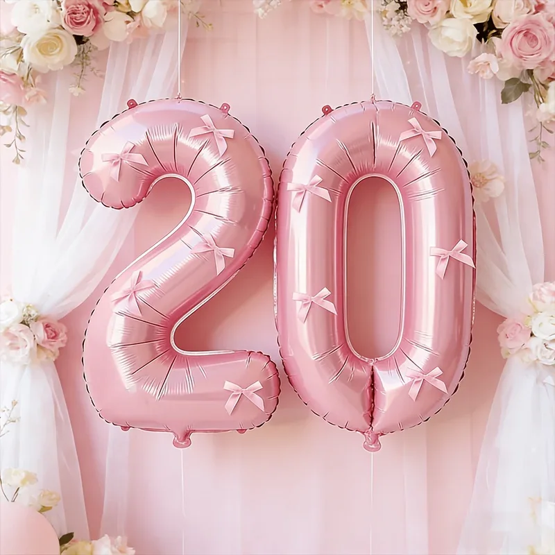 40 Zoll Rosa Aluminiumfolien-Zahlenballon, Geeignet für Geburtstagsfeiern, Partydekoration, Jubiläumsfeier – Detail 1