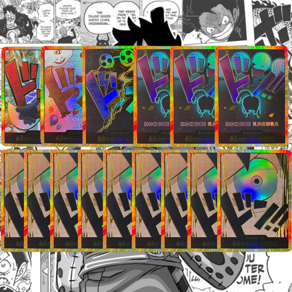 

Anime One Piece Japanese Foil Version TCG/OPCG GOLD DON Comics Replica Teach Game Anime Collection Cards