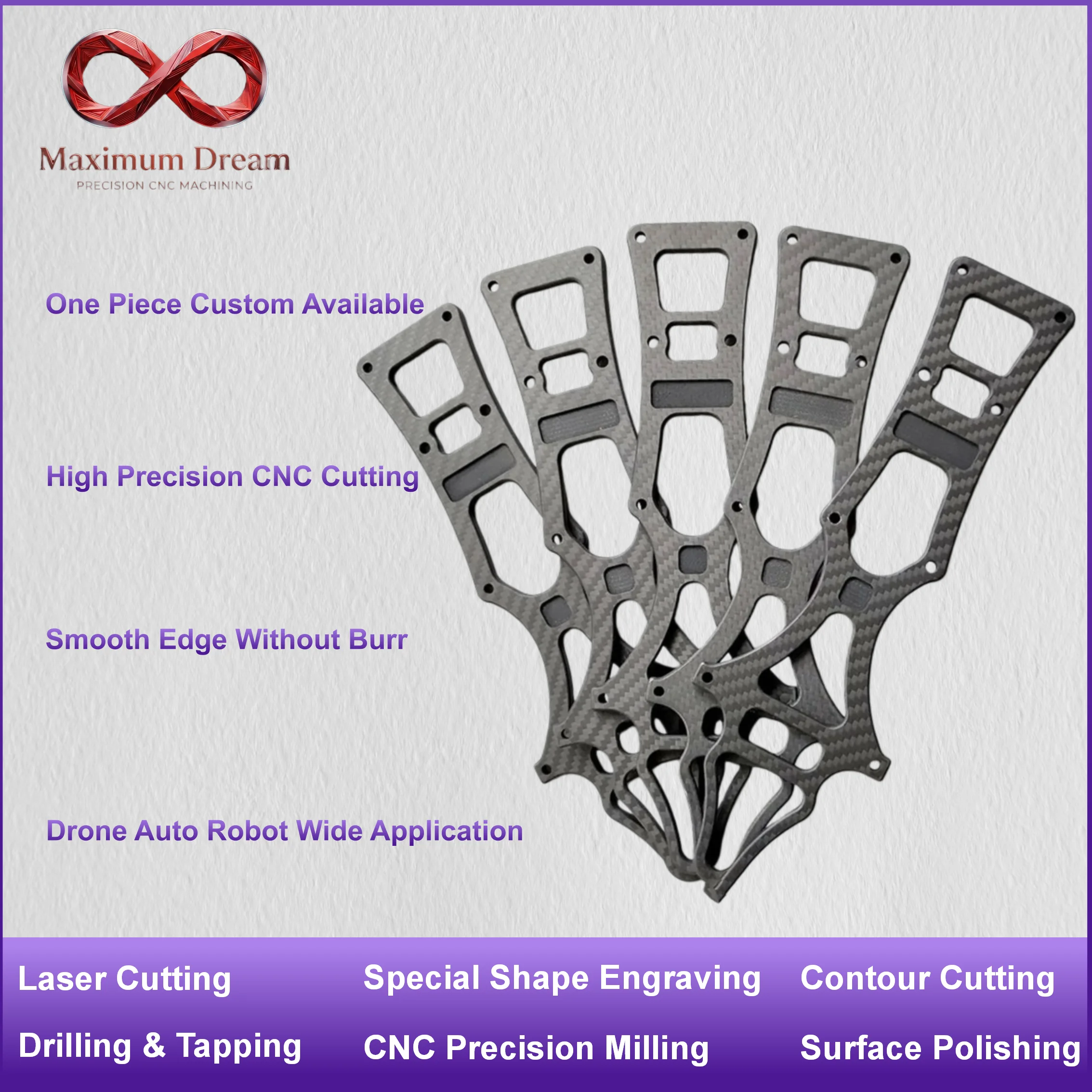 Custom High Strength Carbon Fiber Plate CNC Cutting Service Twill Matte Sheet Board Keyboard Panel Auto Parts Send CAD 1pc