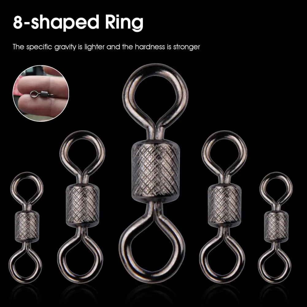 50Pcs Practical Fishing Barrel Bearing High Hardness Lures Connector Accessorie Rolling Swivel Ring For Outdoor Anillo Giratorio