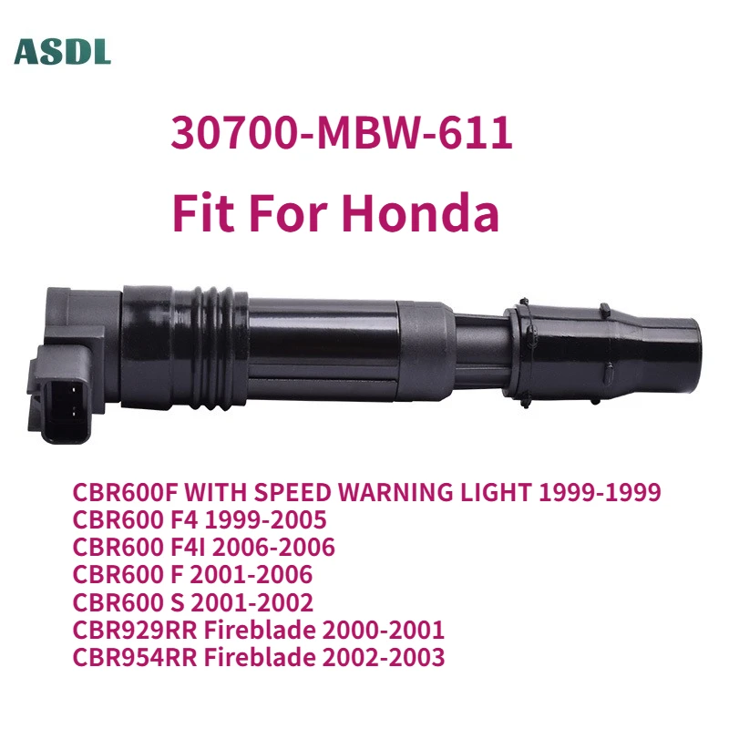 

30700-MBW-611 Motorcycle Ignition Coil Spark Plug Caps Replace for Honda CBR600F CBR 600 F4 CBR600S CBR929RR CBR954RR Fireblade