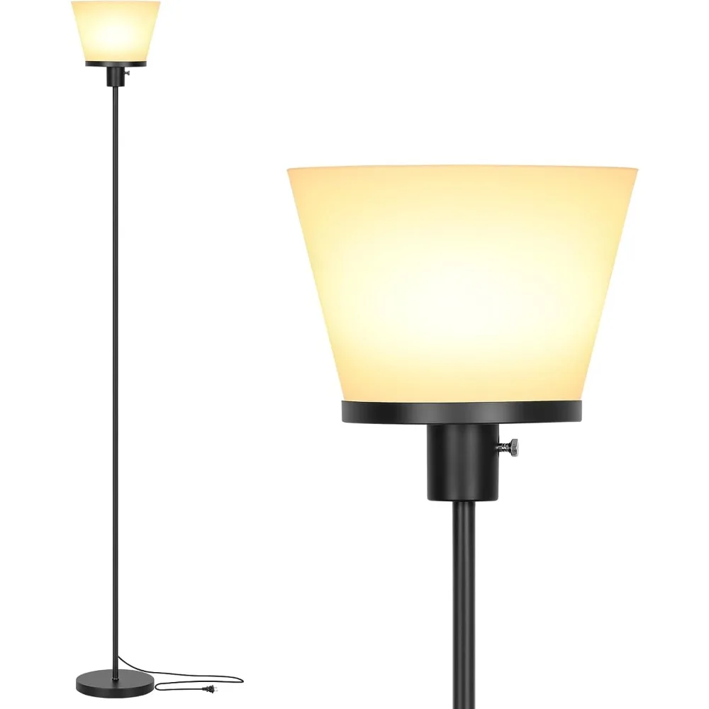 

Standing Lamp for Bedroom, Gold Floor with White Plastic Shade, Modern Tall Lamps Bright Living Room Office, Bulb Not Included.