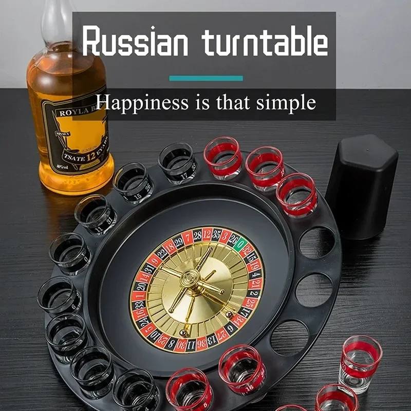 Bar Russian Turntable Game Can Hold 16 Glasses Party Game Wine Glass Casino Roulette Game Party Entertainment Accessories