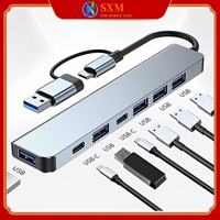 Dual-head 7-in-1 Type-c USB multi-function computer hub docking station