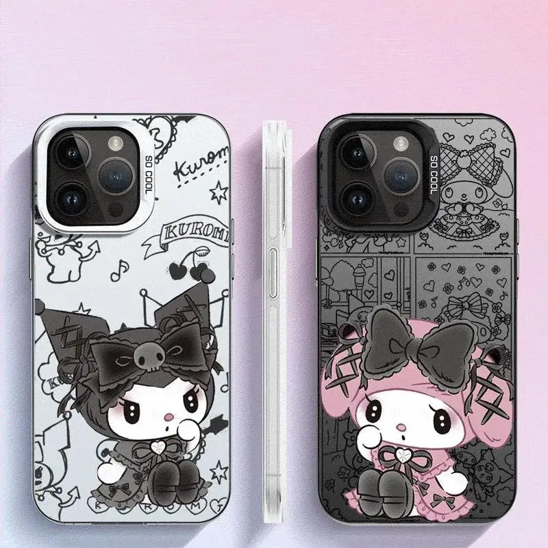 Kuromi Melody Case For Apple iPhone 15 11 13 14 Pro Max 12 Silicone 15 Plus 11Pro high-level Matte Soft Phone Cover