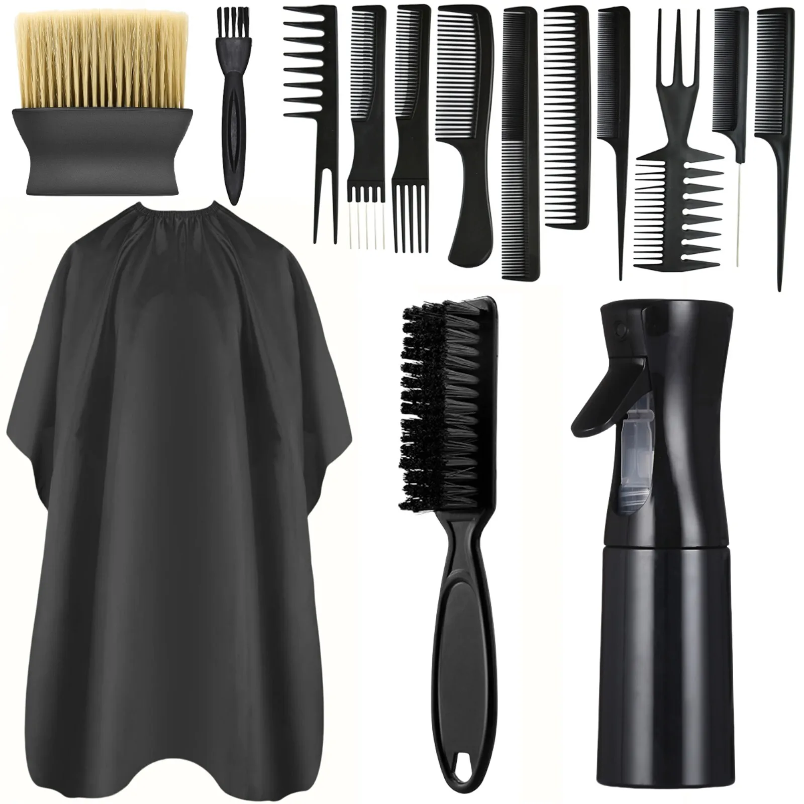 14/15/16 stücke Friseur Werkzeug Set Schwarz Haar Schneiden Cape Haar Hals Kehrmaschine 10 Stücke Friseur Frisur kamm – Detail 4