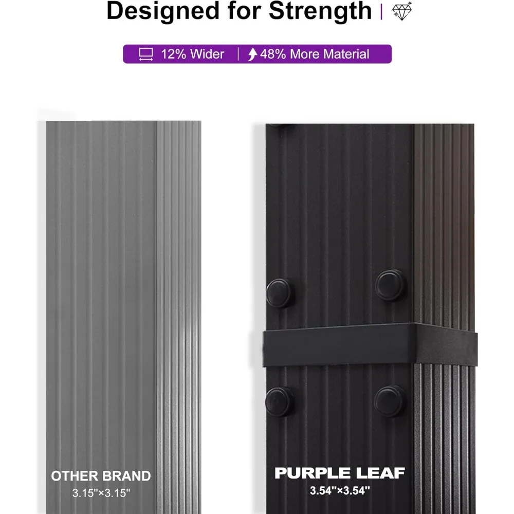 عريشة قابلة للسحب للاستخدام الخارجي مقاس 10 × 12 بوصة مع مظلة شمسية ومظلة فناء معدنية لحديقة الشرفة وجناح الشاطئ والشواية أكشاك Mo #3