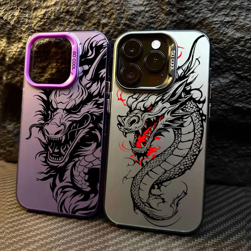 

Fashion Black Dragon Pattern Coque For Apple iPhone 17 Air 16e 16 14 15 13 11 Pro Max Plus 12 17 Pro Shockproof Case Phone Cover