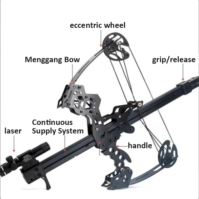 50発ミニ両用コンパウンドボウ（矢と鉄球用）屋外射撃カタパルト