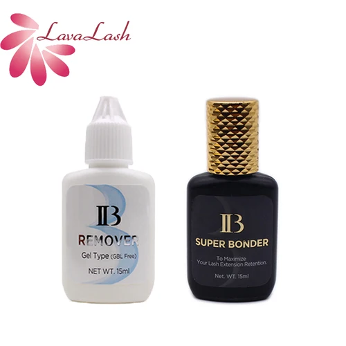 Imagen 2 del producto IB-pegamento para extensión de pestañas, imprimación Premium, removedor de Gel, pestañas transparentes, Super Bonder, endurecedor adhesivo profesional, 2 botellas/juego