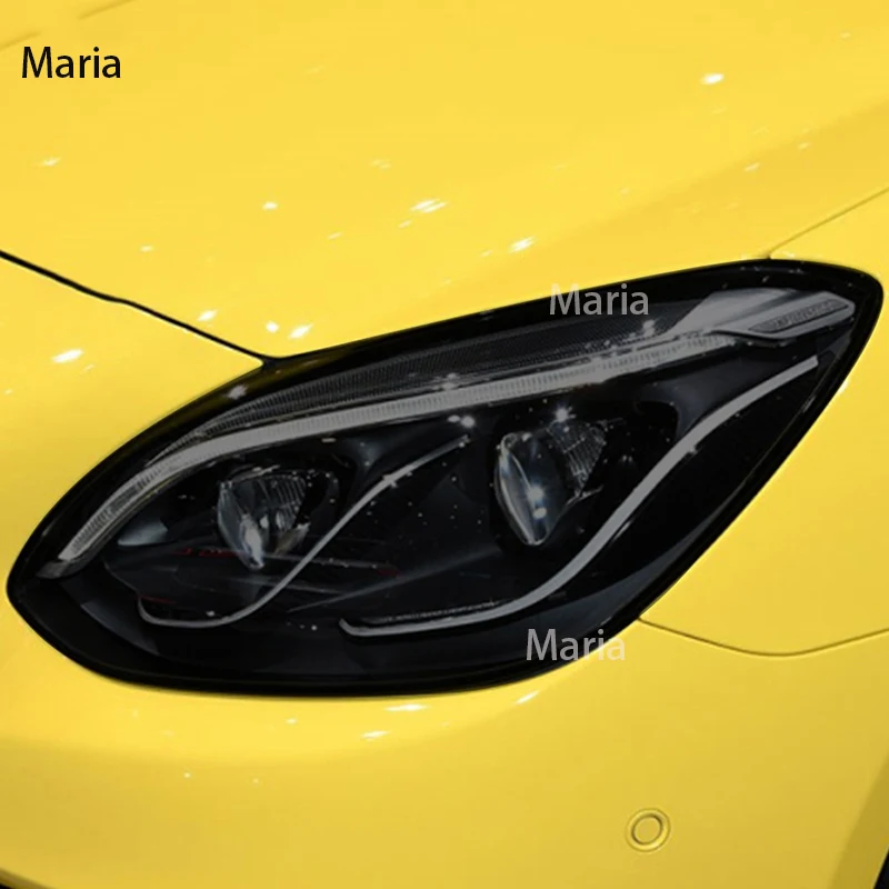 

For Mercedes Benz SLC Class2016-2019 Accessories Car Headlight Protective Film Headlamp Transparent Black TPU Repair Sticker