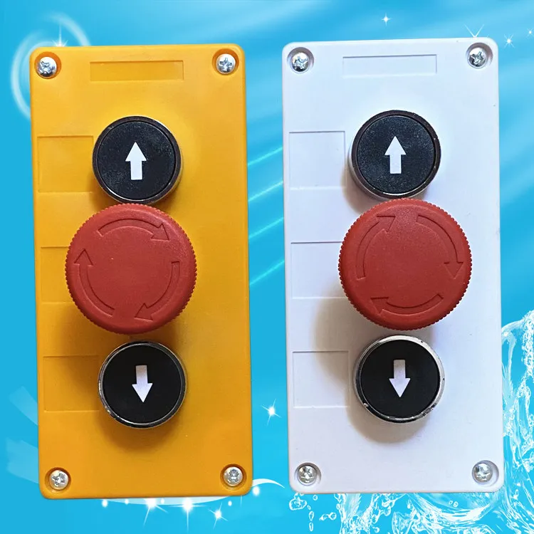 Shutter Door Control Switch with E-Stop – Chain Motor Controller, Manual UP/DOWN/STOP Button Box for Garage & Industrial Door
