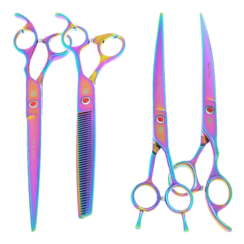 

Фиолетовый дракон 8,0 "профессиональные ножницы для домашних животных ножницы для ухода за собакой изогнутые ножницы для стрижки животных филировочный инструмент для укладки B0052B